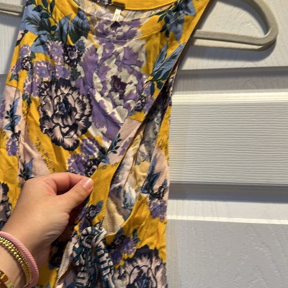 Free People This Sweet Love Floral Open Tie Side Festival Tank Top S - Picture 7 of 7
